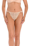 Beige Lace Brasil Briefs - Invisible Under White Clothing