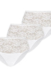 Multi-Pack High Waist Women's Lace Panties in White