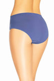 Navy High-Waisted Cotton Panties with Lace Detail