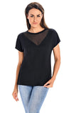 Bamboo Short-Sleeved Women's T-Shirt with Mesh Detail