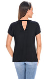 Bamboo Short-Sleeved Women's T-Shirt with Mesh Detail