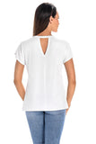 Snow White Bamboo Short-Sleeved T-Shirt with Mesh Detail