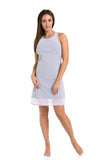 Elegant Gray Women's Boxer Shirt with Mesh Trim