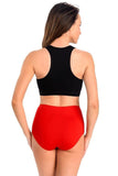 Red High-Waisted Women's Cotton Comfort Panties