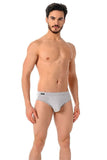 Men's Gray Cotton-Lycra Breathable Briefs
