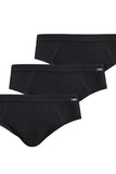 Men's 3-Pack Briefs in Intense Black - Skin-Friendly Cotton
