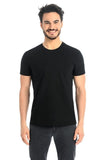 Classic Black Men's T-Shirt with Fitted Sleeves