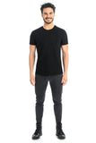 Classic Black Men's T-Shirt with Fitted Sleeves
