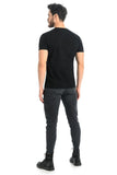 Classic Black Men's T-Shirt with Fitted Sleeves