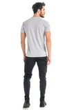 Light Gray Men's T-Shirt with Comfortable Fit and V-Neck
