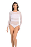 Chic Mesh and Viscose Bodysuit for Effortless Style