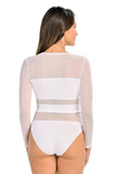 Chic Mesh and Viscose Bodysuit for Effortless Style