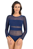 Soft Viscose Mesh Bodysuit for Everyday Elegance