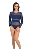 Soft Viscose Mesh Bodysuit for Everyday Elegance