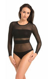 Elegant Mesh Bodysuit with Soft Viscose Detailing