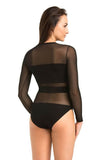 Elegant Mesh Bodysuit with Soft Viscose Detailing