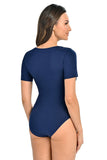 Classic Blue Women's Viscose Bodysuit with Lycra