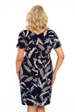 Elegant Navy Blue Shirt with Lace Details and Floral Print