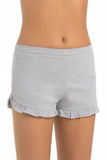 Frilled Gray Women's Viscose Short Shorts for Comfort