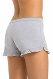 Frilled Gray Women's Viscose Short Shorts for Comfort