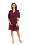 Elegant Eggplant Viscose Women's Bathrobe for Comfort