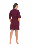 Elegant Eggplant Viscose Women's Bathrobe for Comfort