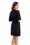 Elegant Black Women's Viscose Bathrobe for Summer Comfort