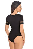 Women's Fitted Short-Sleeved Mesh Bodysuit