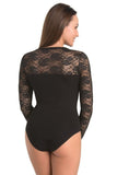 Elegant Black Lace-Trim Bodysuit for Every Occasion