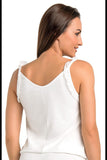 Ecru Women's Strapless Frill Top for Everyday Comfort