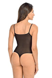 Women's Sexy Sheer Black Sophi Bodysuit with Thong Detail