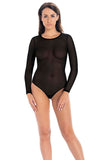 Seductive Black Mesh Bodysuit with Thong Back