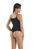 Elegant Black Women's Bodysuit with Thin Strap Design