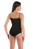 Classic Black Women's Bodysuit with Thin Straps