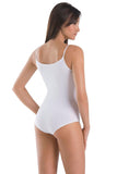 Elegant White Women's Bodysuit with Adjustable Hooks