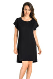 Classic Black Women's Knee-Length Comfort Shirt