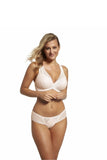 Ecru Checkered Knit Short-Cut Panties for Ultimate Comfort