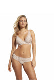 Lace and Mesh Short-Cut Panties in Nude Color