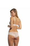 Lace and Mesh Short-Cut Panties in Nude Color