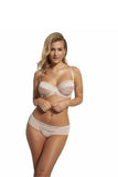 Elegant Beige Soft Bra with Delicate Bow Details