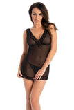 Seductive Black Lace Chemise with Adjustable Straps