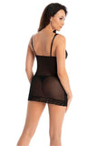Seductive Black Lace Chemise with Adjustable Straps