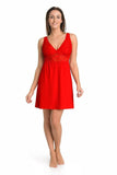 Elegant Red Lace Nightgown with Cooling Viscose Comfort