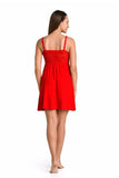 Elegant Red Lace Nightgown with Cooling Viscose Comfort