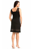 Elegant Women's Black Nightgown with Mesh Details