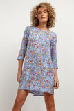 Elegant Viscose Dress with Unique Patterns and Pleated Detail
