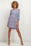 Elegant Viscose Dress with Unique Patterns and Pleated Detail