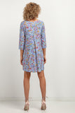 Elegant Viscose Dress with Unique Patterns and Pleated Detail