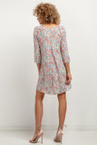 Chic Viscose Dress with Unique Patterns and Pleated Back