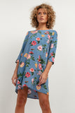 Elegant Viscose Dress with Unique Patterns and Pleat Detail